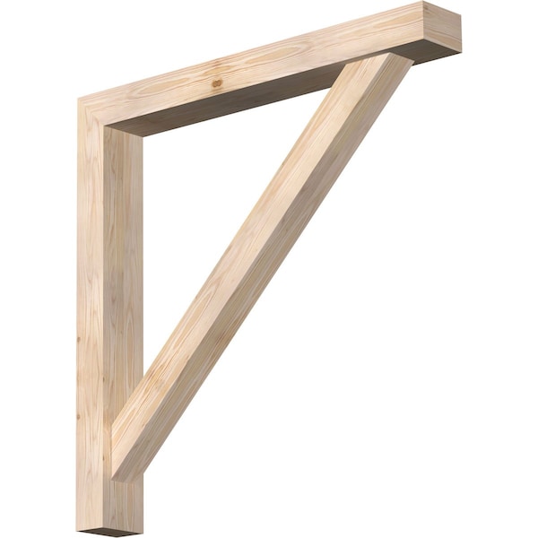 Ekena Millwork Traditional Block Smooth Bracket w/ Offset Brace, Douglas Fir, 5 1/2"W x 42"D x 42"H BKT0604X42X42TRA05SDF - main